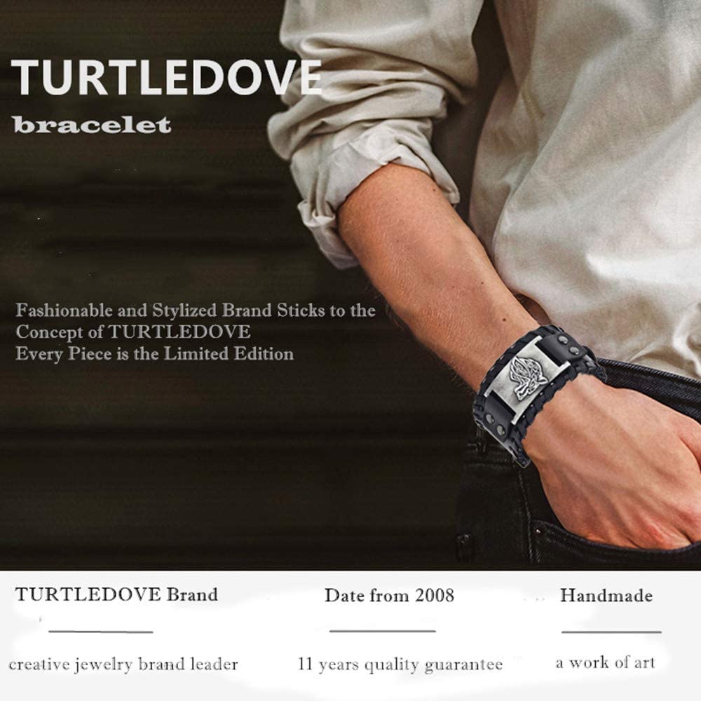 TURTLEDOVE Viking Bracelet Wolf Fenrir - Vintage Nordic Scandinavian Talisman - Gothic Bracelet for Celtic Pagan - Image 3